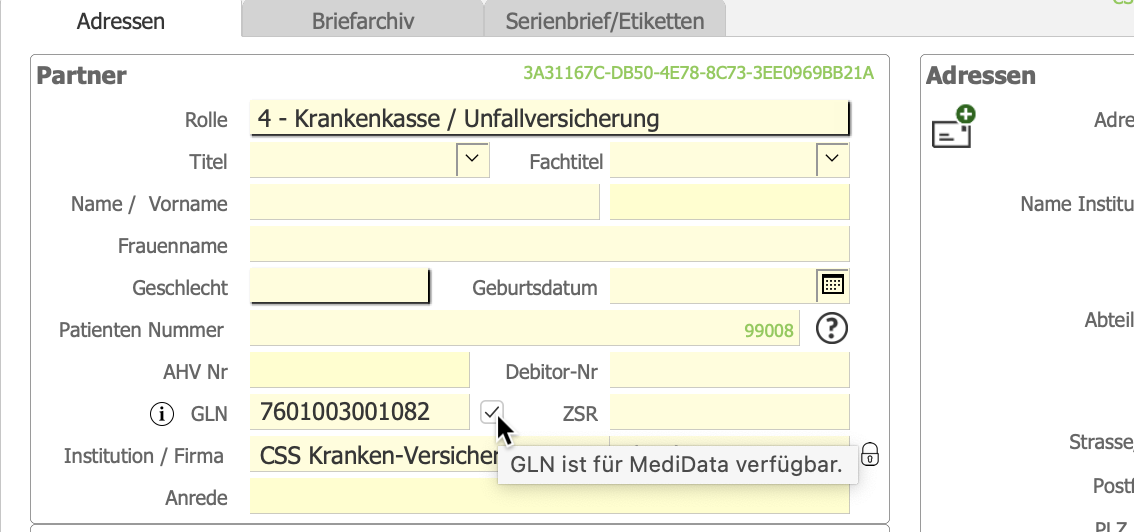 Screenshot MediData Messages