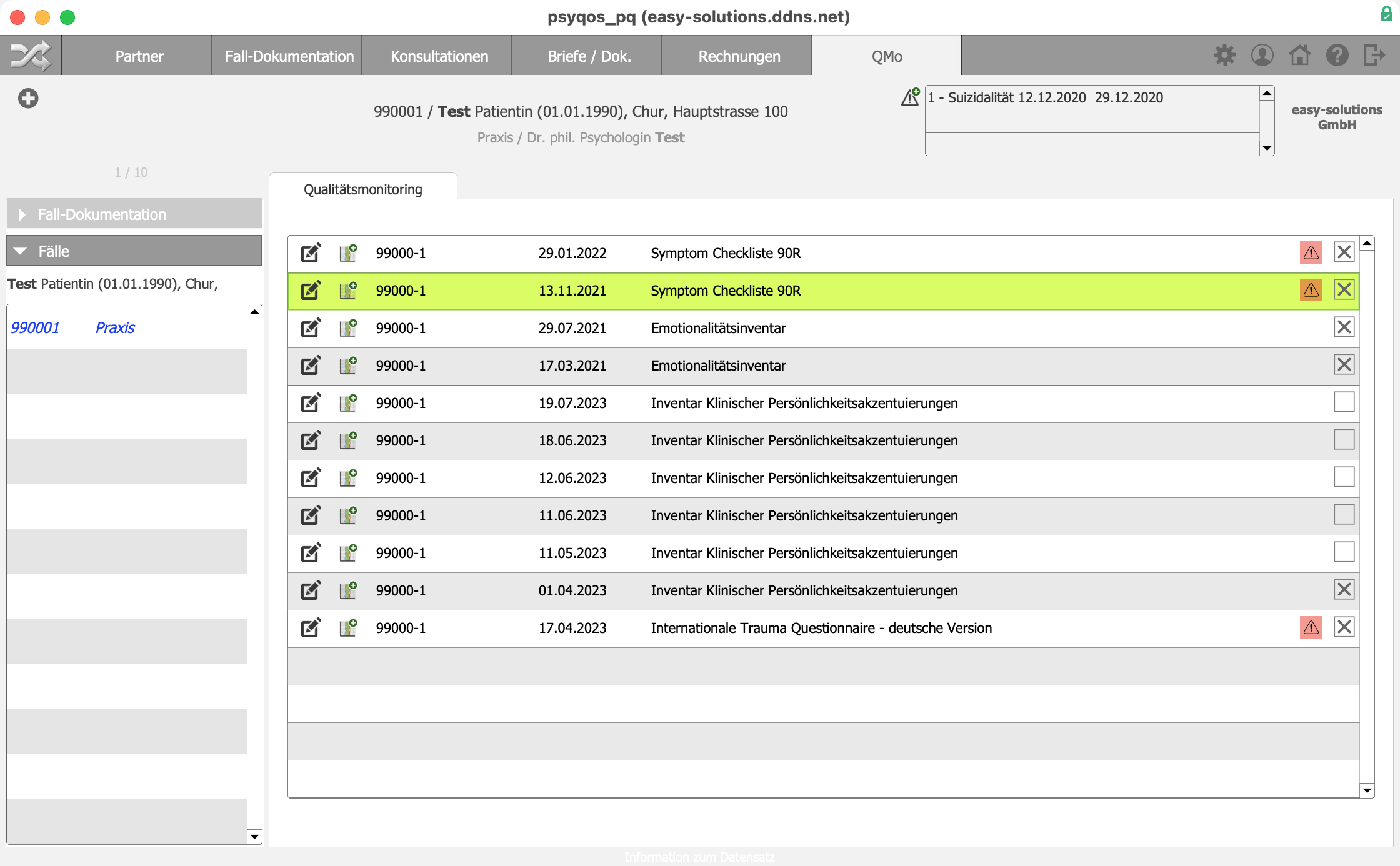 Screenshot WMO overview